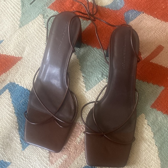 Princess Polly Callie Lace Up Brown Sandal - Picture 2 of 3